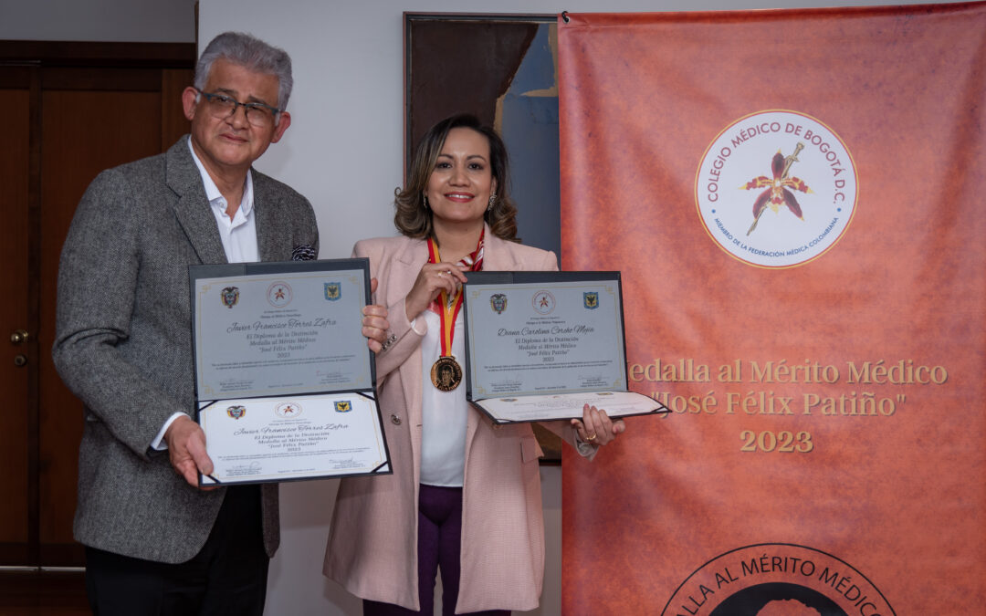 Éxito y Reconocimientos a la Dra. Carolina Corcho y al Dr. Javier Francisco Torres Zafra Galardonados en la Ceremonia de la entrega de la Medalla al Mérito Médico 2023